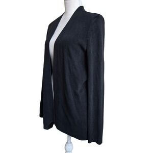 Eileen Fisher Size‎ Small Black Tencel Lyocell Ribbed Knit Long Sleeve Cardigan